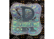 Stickdatei - Doodle Blumen Alphabet Monogram geteilt "R"